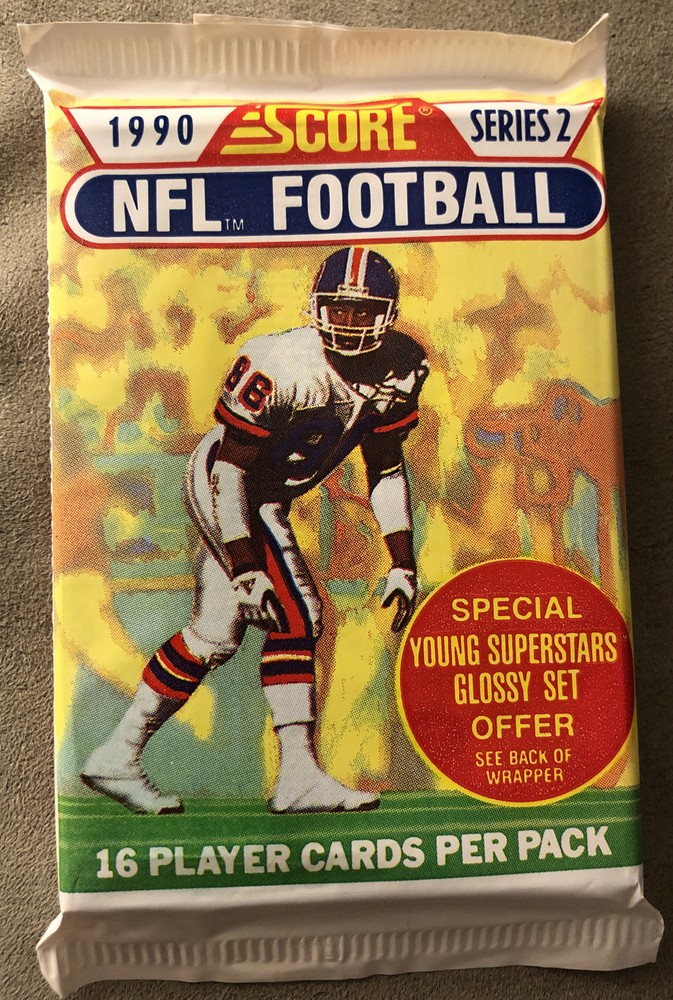 1990 Score Football Card Pack Don Warren Redskins (Top) Irv Pankey Rams (Back)
