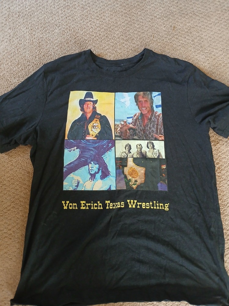 WWE NWA WCCW Kerry Von Erich Von Erich Wrestling Tri Blend Men&rsquo;s T Shirt Sz M