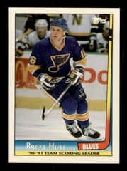 1991-92 TOPPS HOCKEY SCORING LEADER #20 BRETT HULL ST LOUIS BLUES
