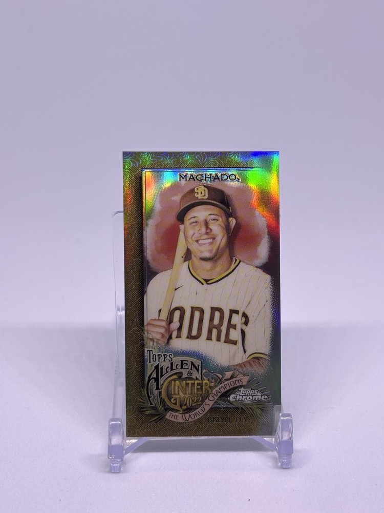 2022 Topps Allen & Ginter Chrome – Manny Machado #83 Mini Gold Refractor /50