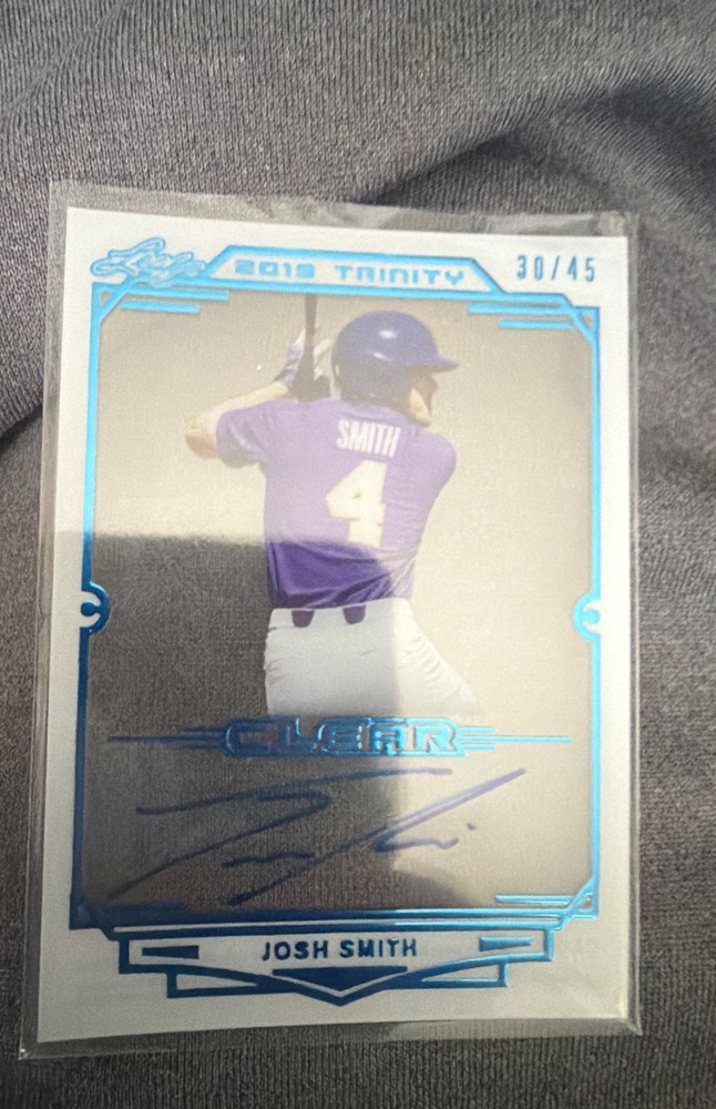 2019 Leaf Trinity – Clear Autographs Josh Smith #CA-JS2 Blue /45 (AU, RC)
