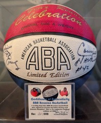 Julius Irving, Connie Hawkins, Ron Boone Signed ABA Basketball, #20/500