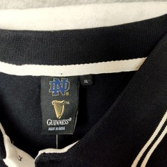 Notre Dame Fighting Irish Guinness Polo Shirt Mens XL Black Cotton Golf Rugby