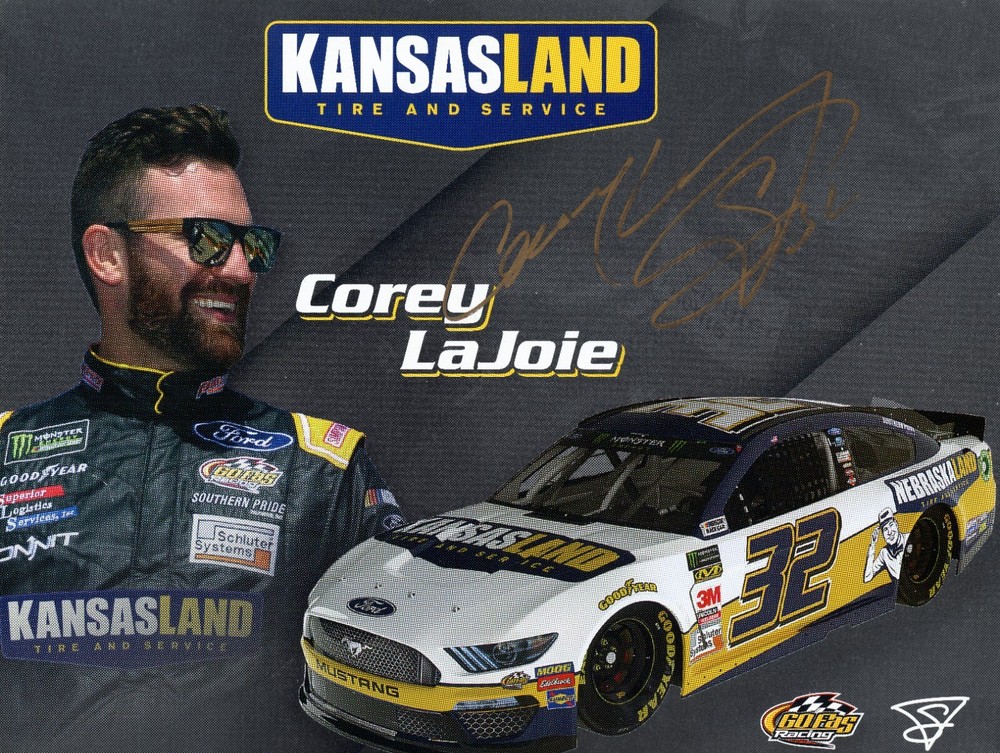 COREY LAJOIE ***AUTOGRAPHED*** #32 KANSAS LAND CUP SERIES HERO CARD
