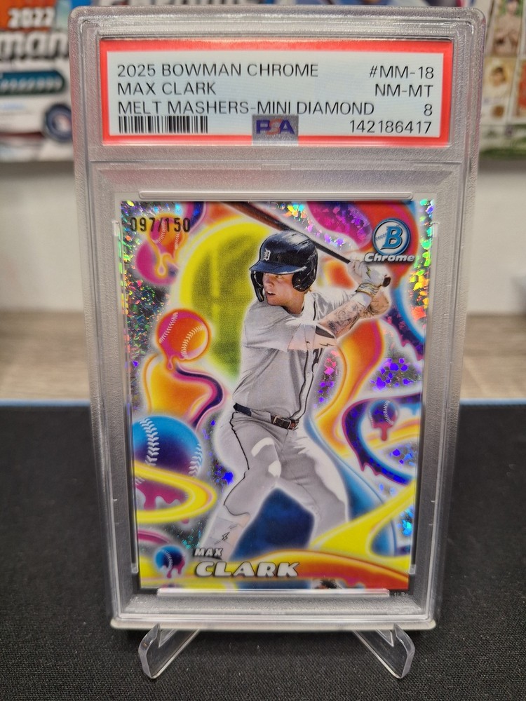 2025 Clark Bowman Chrome Mini Melt Mashers Mini Diamond /150 PSA 8