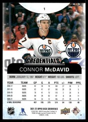 2021-22 Upper Deck Credentials #1 Connor McDavid
