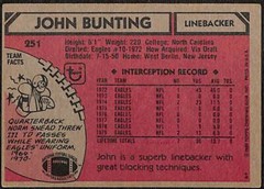 1980 Topps John Bunting #251 Philadelphia Eagles