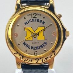 University of Michigan Wolverines Men&rsquo;s Watch 34mm Sun Time NO MUSIC New Battery