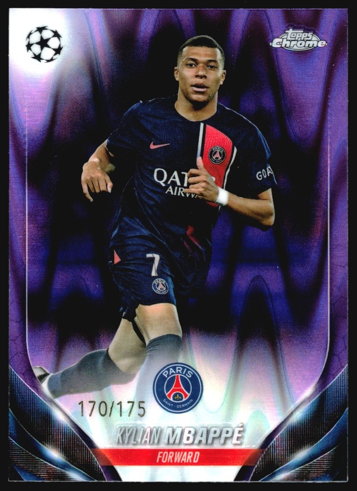 2023 Topps Chrome KYLIAN MBAPPE Purple RayWave Refractor /175 #21