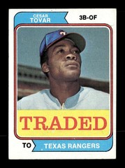 1974 Topps #538T Cesar Tovar Traded Texas Rangers Excellent