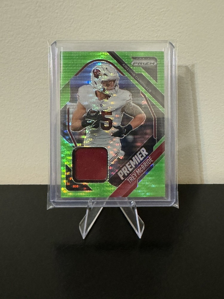 2025 Panini Prizm Premier Jerseys Trey McBride Neon Green Pulsar #2 PJY-TME