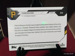 2026 MLB Topps NOW #315 Tyler Callihan 1st Two HR Pittsburgh Pirates PR:1048