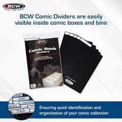 BCW Comic Dividers – 25 Pack Archival Polyethylene Plastic Dividers Organize