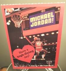 Michael Jordan Valentines Card. Have A High-Flying Day. Blank Back Perforated