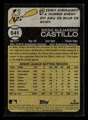 Diego Castillo 2022 Topps Heritage #541 Pittsburgh Pirates ROOKIE Buy10get5FREE
