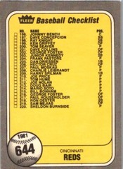 1981 FLEER #641-659 MLB Team Checklist Cards Clean! 81-FBBC