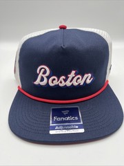 Boston Red Sox Fanatics Heritage Golfer Snapback Hat Navy/White Mesh Back NEW