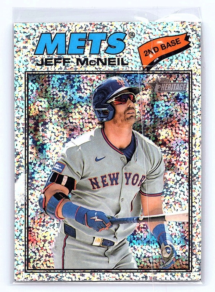 2026 Topps Heritage Chrome Silver Sparkle Refractors #54 Jeff McNeil