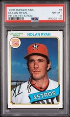 NOLAN RYAN~RARE 1980 TOPPS BURGER KING PITCH,HIT & RUN PSA-8 NM-MT GRADED CARD#9