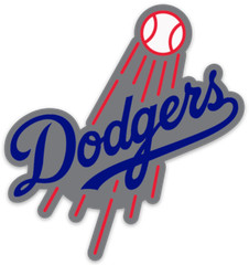 Los Angeles Dodgers Shooting Baseball & Dodgers Script Logo Type Die-cut MAGNET