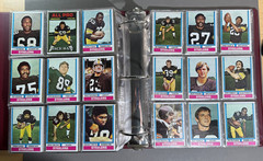 1974 Topps Football Set. 527/528 Cards in Binder. EX-MT
