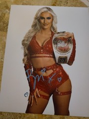 Blake Monroe Signed 11×14 Wwe Photo Holding Belt Tight Red Outfit Wwe Nxt