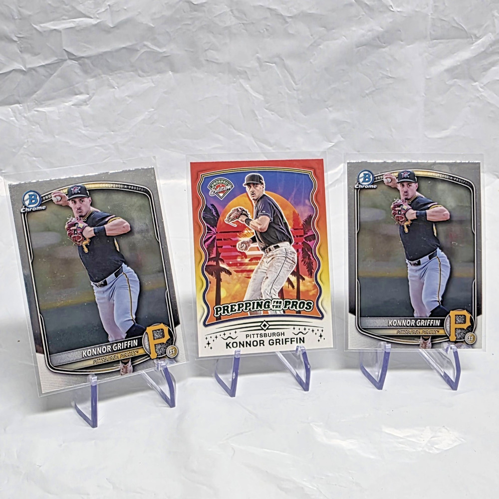 Konner Griffin 3 Card Lot – Bowman Chrome Panini Bdc-102 17