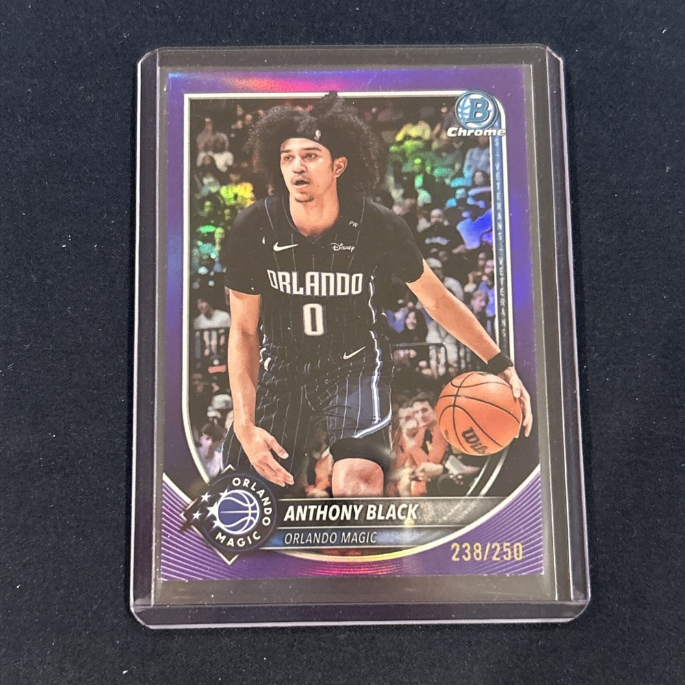 Anthony Black Purple Refractor /250 Topps Bowman Chrome Orlando Magic