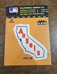 1980 Fleer Team Stickers California Angels Logo (Puzzle back)