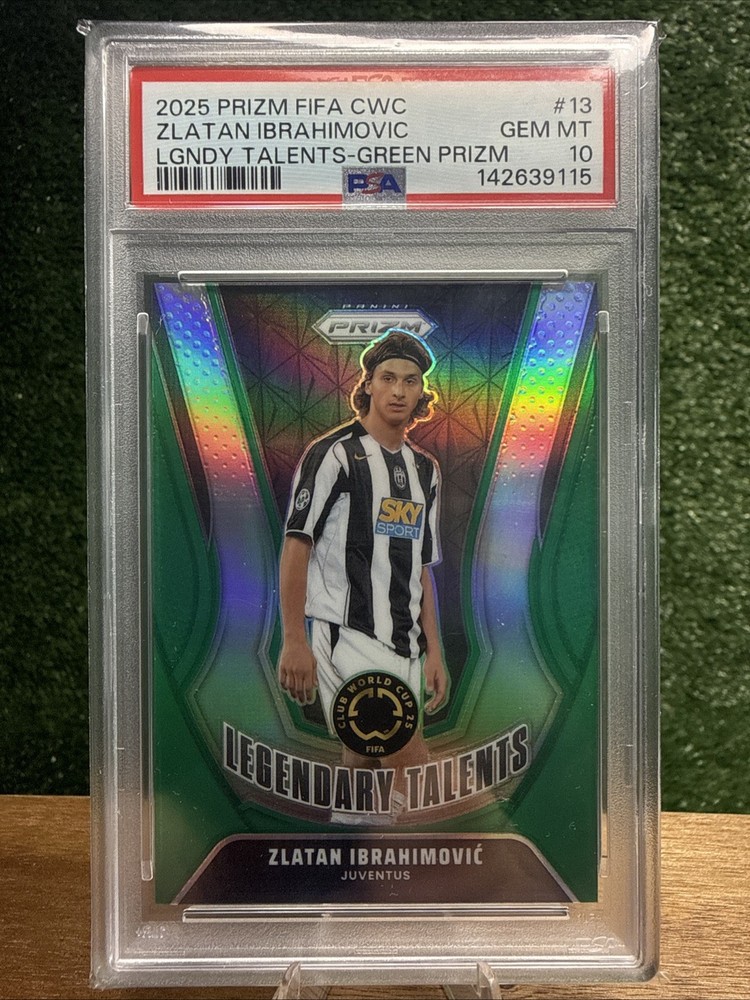 2025 Panini Prizm FIFA CWC Legendary Talents Zlatan Ibrahimovic 1/5 Green PSA 10