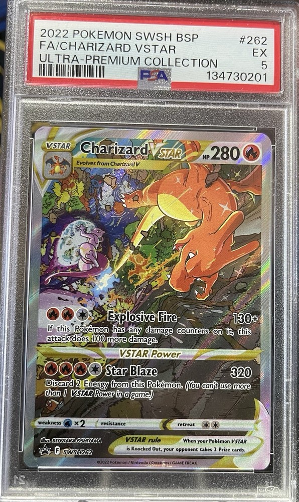 Pokémon TCG Charizard VSTAR SWSH BSP #262 Full Art Promo Ultra Premium PSA 5