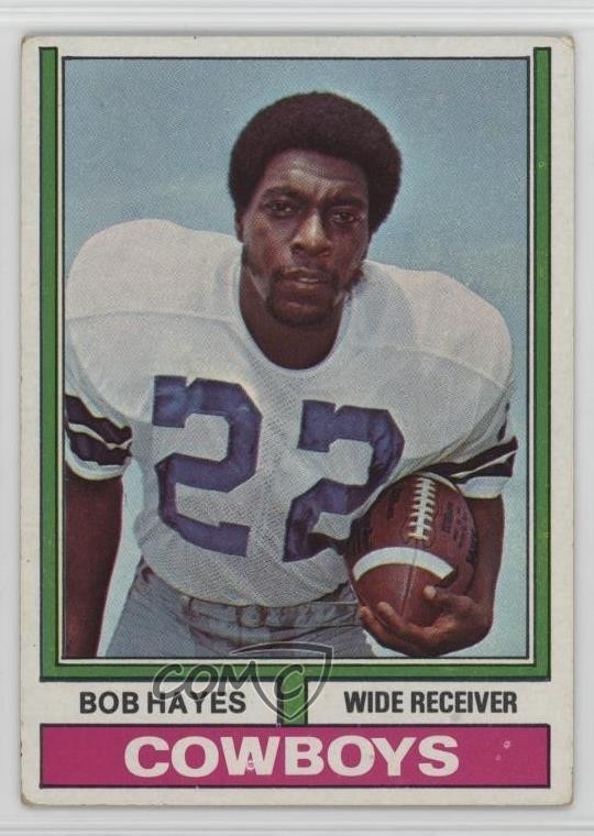 1974 Topps Parker Brothers Pro Draft Bob Hayes (1972 Stats on Back) #28 HOF sq1
