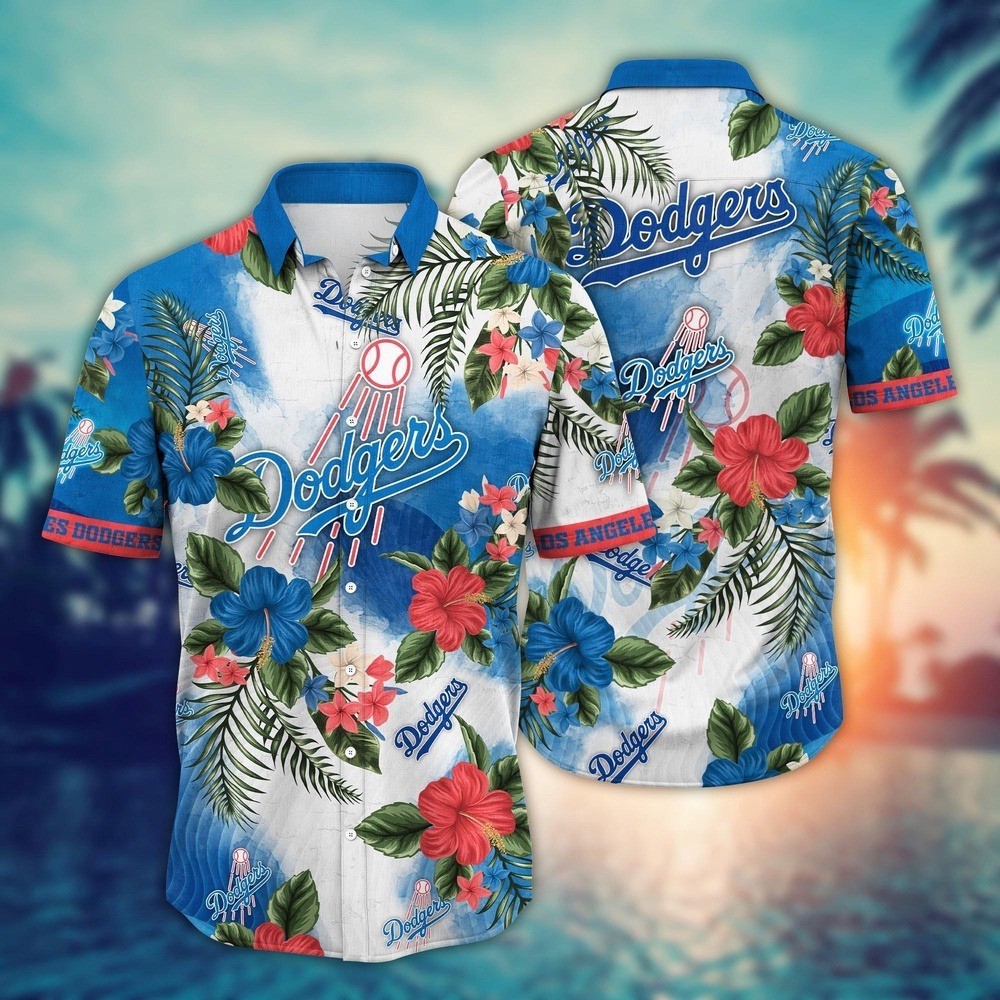 Los Angeles Baseball Team Dodgerss Hawaiian Button Down Shirt Unisex Adult S-5XL