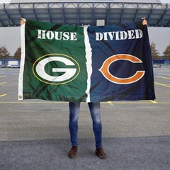 Green Bay Packers vs. Chicago Bears House Divided Rivalry Flag