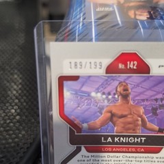 Panini Prizm WWE 2022 LA Knight #142 Purple /149 & Blue /199 2 Card Lot
