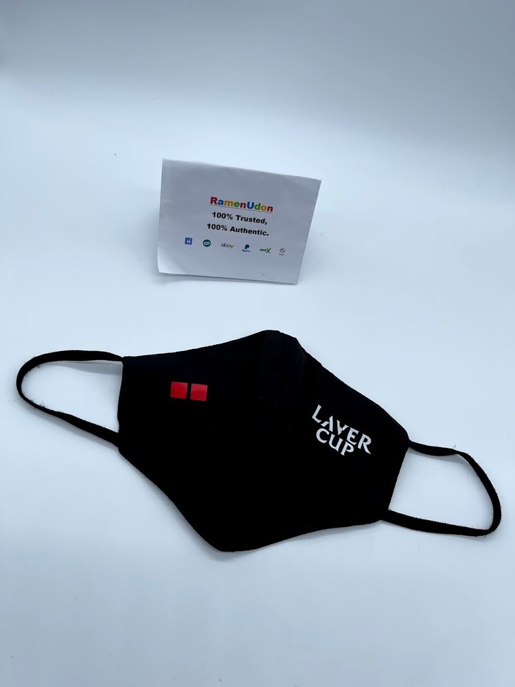 Size XL Laver Cup 2021 x UNIQLO Black Logo Airism Face Mask Cover 🚨 STAFF & VIP