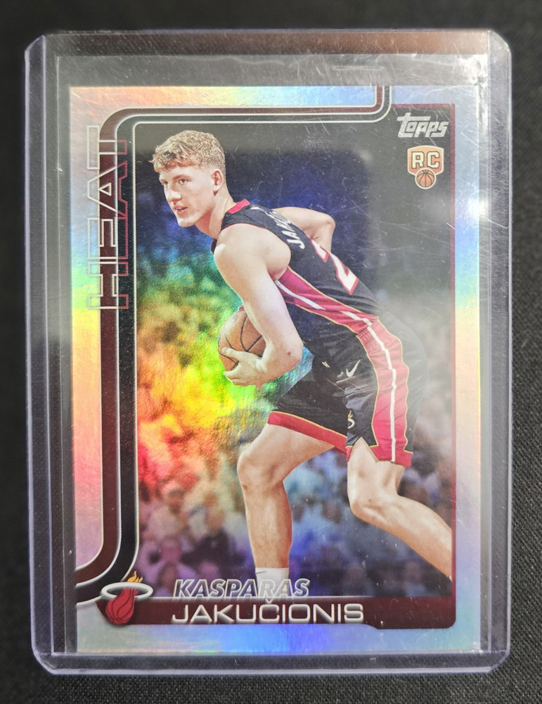2025-26 Topps Flagship Rookie Refractor Kasparas Jakucionis #220 Miami Heat NBA