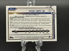 Bobby Witt Jr. 2021 Bowman Draft Chrome Sky Blue Refractor KC Royals BDC-47