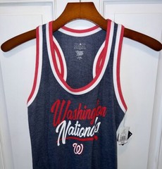 NWT MLB Washington Nationals Womens Scoop Neck Red White Navy Blue Tank Top XS