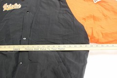 VTG Starter Diamond collection mens XXL black and orange Orioles button jacket