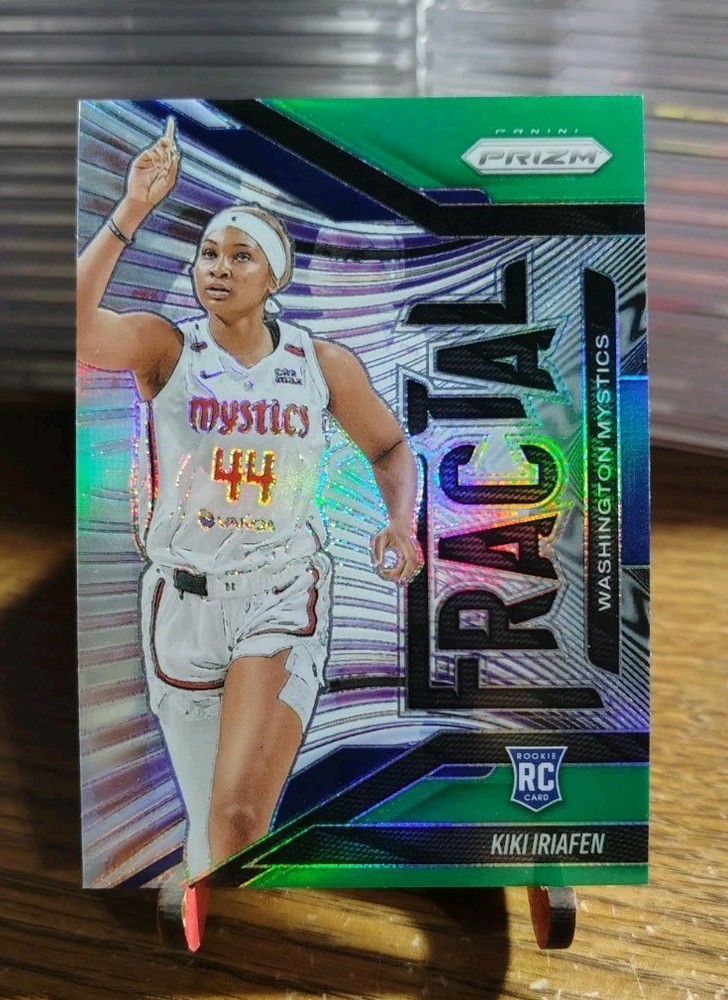 KiKi Iriafen 2025 Prizm WNBA RC Fractal Green Prizm #12 Mystics