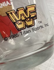 Titan Sports, Inc. WWF Hulk Hogan Hulkamania Clear/Red/Yellow Glass 1985