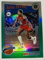 2019-20 Panini Hoops Premium Stock Julius Erving Green Prizm Tribute #293 76ers