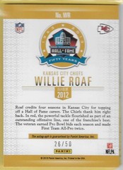 2019 Panini HOF 50th Anniversary Willie Roaf Chiefs HOF Auto 26/50