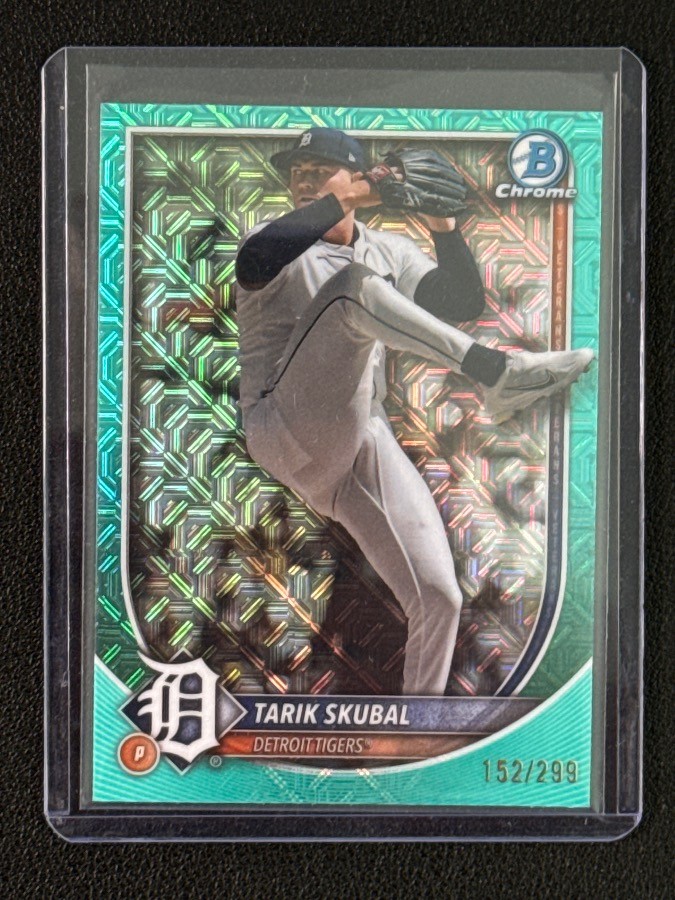 Tarik Skubal 2025 Bowman Baseball Sky Blue Mojo #95 152/299