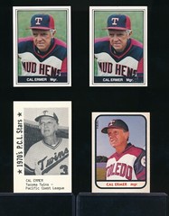 lot (4) 1979 Caruso 1970&rsquo;s P.C.L. Stars Cal Ermer & 1981 1982 TCMA Mud Hens