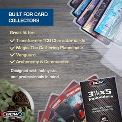 25 BCW Topload Holders For Trading / Index Card Photo 3 1/2 x 5 Clear Semi Rigid