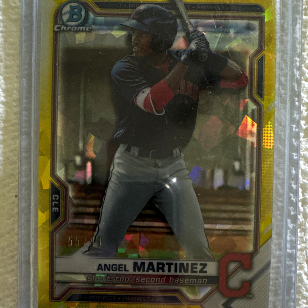 Topps 2021 Bowman Chrome Draft Angel Martinez Prospect Gold #BDC-34 /50