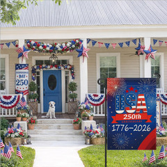 250 Anniversary USA Garden Flag, 250th 12×18 inches, Blue, Inch