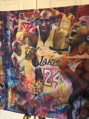 Kobe Bryant #24 LA Lakers Graffiti Collage Banner (3ft X 5ft) New!